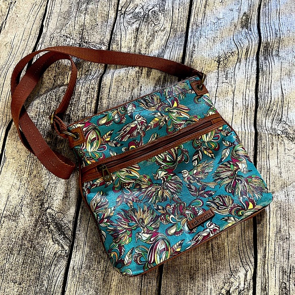 Sakroots Artist Circle flat crossbody, Teal Treehouse - Picture 1 of 6